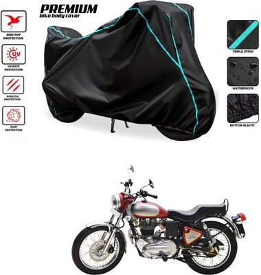 MADAFIYA Waterproof Two Wheeler Cover for Royal Enfield(Electra 5S, Black, Blue)