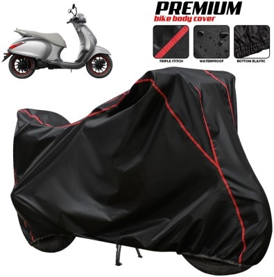 xodi Waterproof Two Wheeler Cover for Bajaj(Urbanite Chetak BS6, Black, Red, Multicolor)