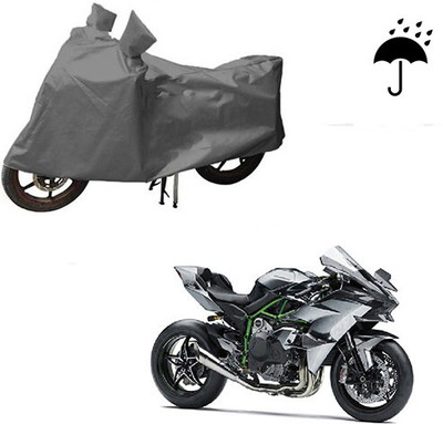 MMSSTAR Waterproof Two Wheeler Cover for Kawasaki(Ninja, Grey)