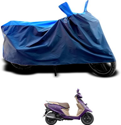CODOKI Waterproof Two Wheeler Cover for TVS(Scooty Zest, Black, Blue)