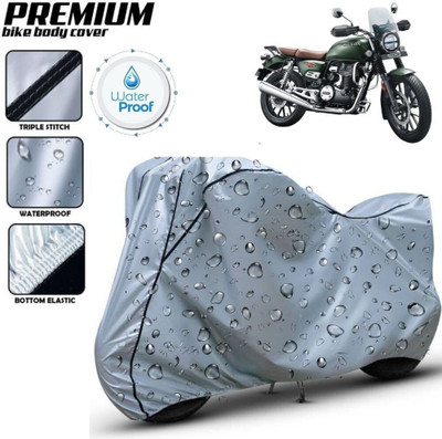 Delphinium Waterproof Two Wheeler Cover for Honda(CB350RS, Silver, Black)
