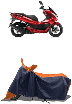 SUGASHRI Waterproof Two Wheeler Cover for Honda(PCX 125, Orange, Blue)