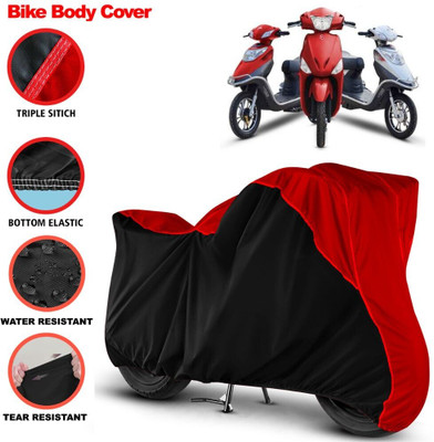 Grizzly Two Wheeler Cover for Hero Electric(Electric Scooter, Red, Black)
