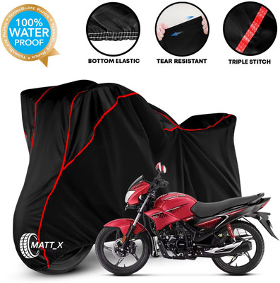 MATT_X Waterproof Two Wheeler Cover for Hero(Glamour, Black, Red)