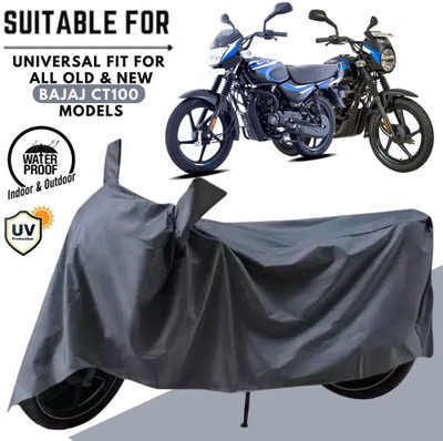 MADAFIYA Waterproof Two Wheeler Cover for Bajaj(CT100, Grey)