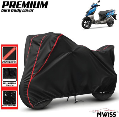 Mwiss Waterproof Two Wheeler Cover for Suzuki(Avenis 125, Black, Red)