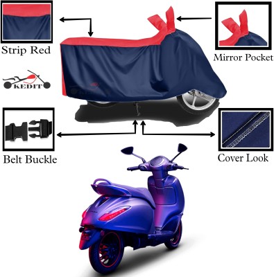 KEDIT Two Wheeler Cover for Bajaj(Chetak, Red, Blue)