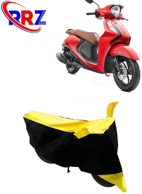 RRZ Waterproof Two Wheeler Cover for Yamaha(Fascino 125 FI, Black, Yellow)