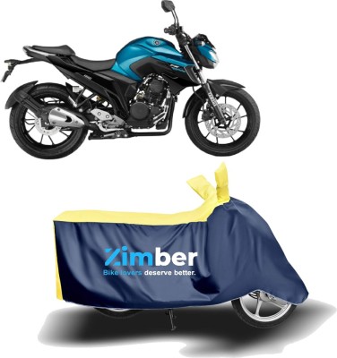 ZIMBER Two Wheeler Cover for Yamaha(FZ25, Yellow, Blue)