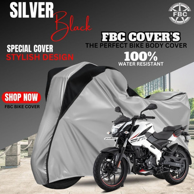 FBC Waterproof Two Wheeler Cover for Bajaj(Pulsar NS 200, Black, Silver)