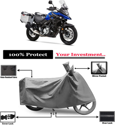 Amexride Two Wheeler Cover for Suzuki(V-Strom 650 XT, Grey)