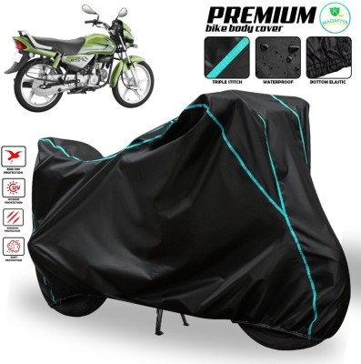 MADAFIYA Two Wheeler Cover for Hero(HF Deluxe Eco, Black, Blue, Multicolor)