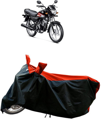 KEDIT Two Wheeler Cover for Hero(CD deluxe, Red, Black)
