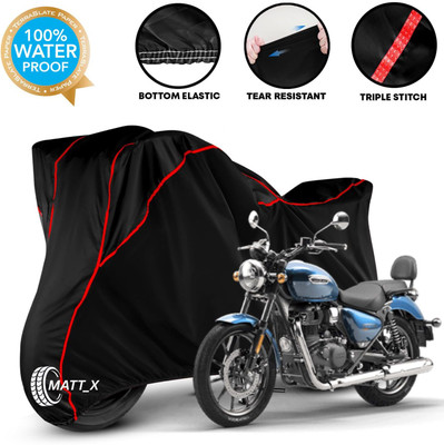MATT_X Waterproof Two Wheeler Cover for Royal Enfield(Meteor, Black, Red)