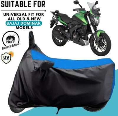 ZAQE Waterproof Two Wheeler Cover for Bajaj(Dominar, Black, Blue)