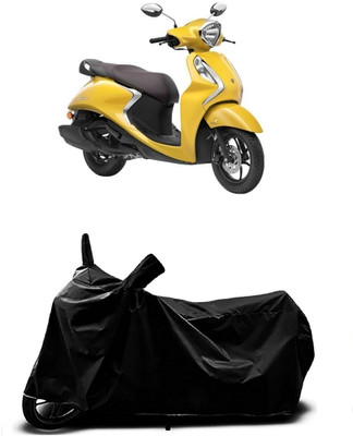 OliverX Waterproof Two Wheeler Cover for Yamaha(Fascino 125 BS6, Black)