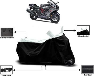 Amexride Two Wheeler Cover for Kawasaki(Ninja ZX-14R, White)