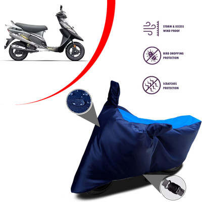 ANTHUB Waterproof Two Wheeler Cover for TVS(Scooty Pep Plus, Black, Blue)