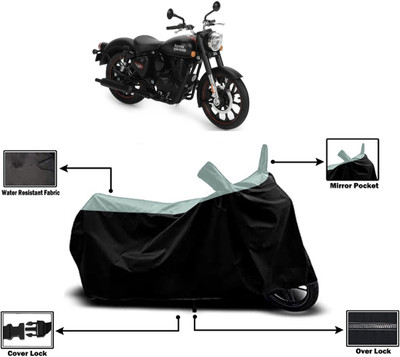 Amexride Two Wheeler Cover for Royal Enfield(Classic Stealth Black, Multicolor)