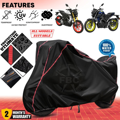 OliverX Waterproof Two Wheeler Cover for Yamaha(MT 15, Black, Red)