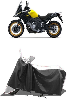 SUGASHRI Waterproof Two Wheeler Cover for Suzuki(V-Strom 650 XT, White, Black)