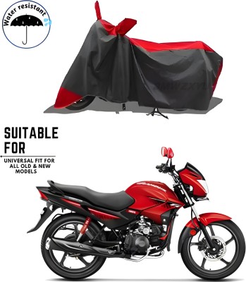 smwzxyu Waterproof Two Wheeler Cover for Hero(Glamour i3s, Black, Red)