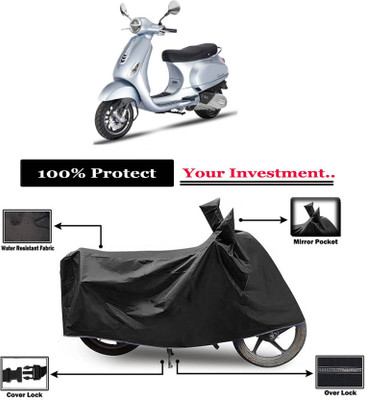 AASHTIK MART Two Wheeler Cover for Vespa(Vespa LX 125, Black)