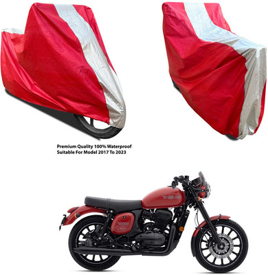 AutoGalaxy Waterproof Two Wheeler Cover for JAWA(42 BS6, Silver, Red)