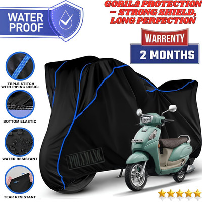 POLYMAXX Waterproof Two Wheeler Cover for Suzuki(Access 125, Black)