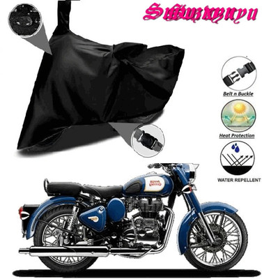 whitefox Waterproof Two Wheeler Cover for Royal Enfield(Black, Black)