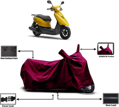 KEDIT Two Wheeler Cover for Yamaha(Fascino 125 FI, Maroon)