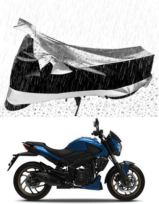 Mdstar Waterproof Two Wheeler Cover for Bajaj(Dominar 400, Silver, Black)