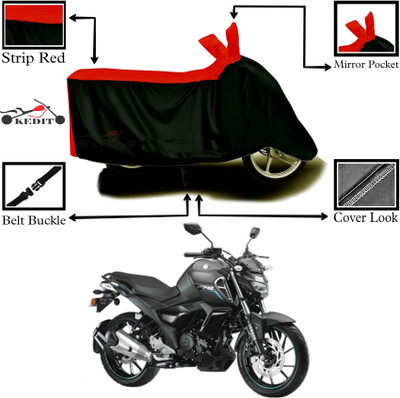 KEDIT Two Wheeler Cover for Yamaha(FZ S V3, Red, Black)