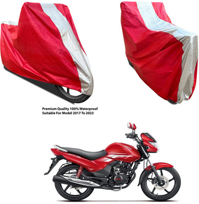 AutoGalaxy Waterproof Two Wheeler Cover for Hero(Achiever, Silver, Red)