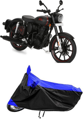 GROFATIK Two Wheeler Cover for Royal Enfield(Classic Stealth Black, Blue)