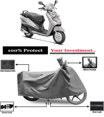 Amexride Two Wheeler Cover for Hero(Duet VX 110CC, Grey)