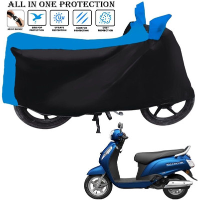 AUTOCAD Waterproof Two Wheeler Cover for Suzuki(Access, Black, Blue)