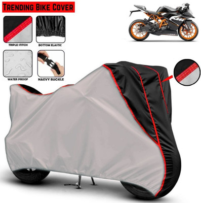 Mwiss Waterproof Two Wheeler Cover for KTM(RC 125, Silver, Black)