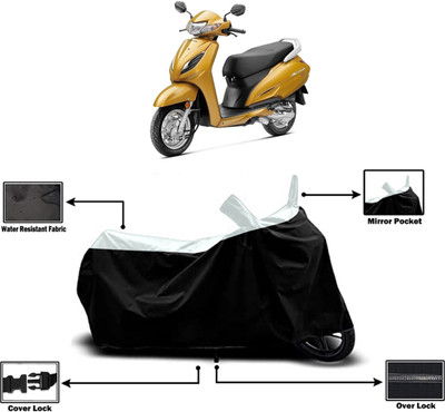 Amexride Two Wheeler Cover for Honda(Activa i, White, Black)