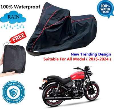 AUTOCAD Waterproof Two Wheeler Cover for Royal Enfield(Thunderbird 350, Black, Red)
