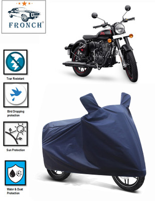 FRONCH Waterproof Two Wheeler Cover for Royal Enfield(Classic 350, Blue)
