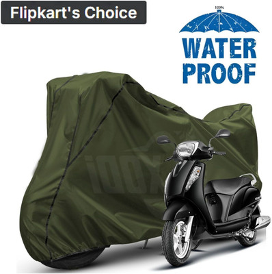 AutoGalaxy Waterproof Two Wheeler Cover for Suzuki(Access 125, Green, Black)