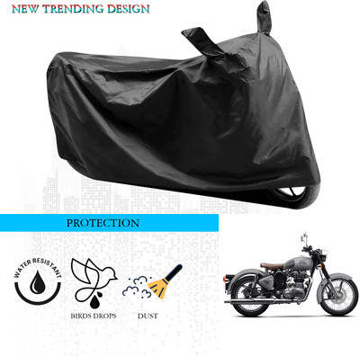 ANTHUB Waterproof Two Wheeler Cover for Royal Enfield(Classic 500, Black)