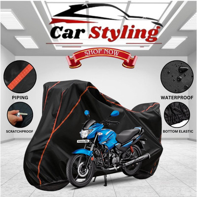 Car Styling Waterproof Two Wheeler Cover for Hero(Glamour, Black)