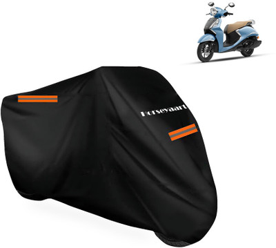 Horseyaart Waterproof Two Wheeler Cover for Yamaha(Fascino 125 FI, Black)