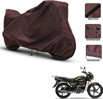 Car Life Two Wheeler Cover for Hero(Splendor Plus, Maroon, Black)