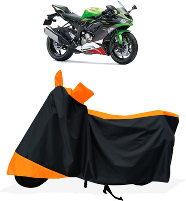 Tricway Two Wheeler Cover for Kawasaki(Ninja ZX-6R BS6, Orange)