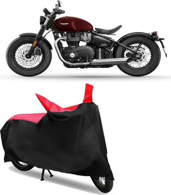 DeepShakshi AUTOMOTIVE Waterproof Two Wheeler Cover for Triumph(Bonneville Bobber, Red, Black)
