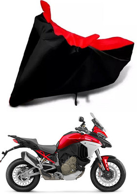 DeepShakshi AUTOMOTIVE Waterproof Two Wheeler Cover for Ducati(Multistrada, Red, Black)