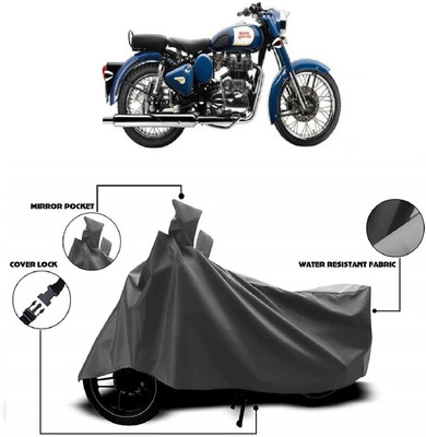 MMSSTAR Waterproof Two Wheeler Cover for Royal Enfield(Bullet 350, Grey)
